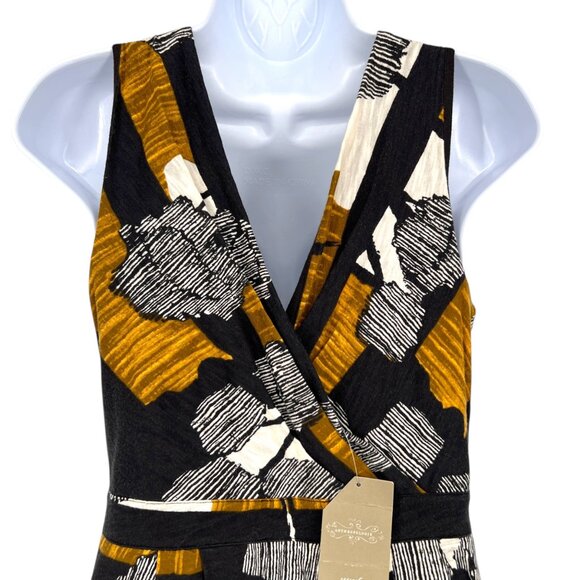 Deletta Anthropologie Abstract Print Sleeveless V-Neck Dress Size Small NWT - Picture 6 of 12